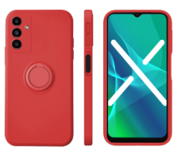 Slika 2 izdelka: Silikonski ovitek Liquid Ring za Samsung Galaxy A33 5G A336 - rdeč