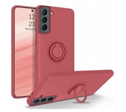 Slika 2 izdelka: Silikonski ovitek Liquid Ring za Samsung Galaxy S22 Plus 5G - roza
