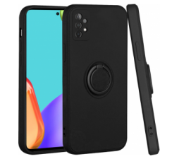 Slika 2 izdelka: Silikonski ovitek Liquid Ring za Samsung Galaxy A04s / Samsung Galaxy A13 5G A136 - črn