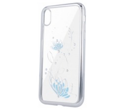 Slika 2 izdelka: Silikonski ovitek Lotus z okvirjem za Samsung Galaxy A10 A105 - srebrn