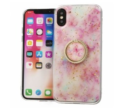 Slika izdelka: Silikonski ovitek Marmor RING za Samsung Galaxy A71 A715 roza z bleščicami