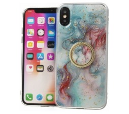 Slika 2 izdelka: Silikonski ovitek Marmor RING za Samsung Galaxy A71 A715 moder z bleščicami
