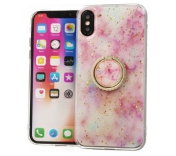 Slika 2 izdelka: Silikonski ovitek Marmor RING za Samsung Galaxy A71 A715 roza z bleščicami