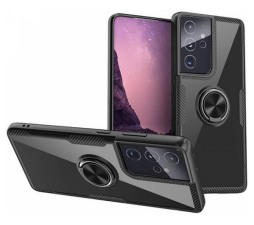 Slika izdelka: Silikonski ovitek Ring Carbon za Samsung Galaxy S21 Ultra G998 - črn