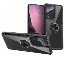 Slika 2 izdelka: Silikonski ovitek Ring Carbon za Samsung Galaxy S21 Ultra G998 - črn