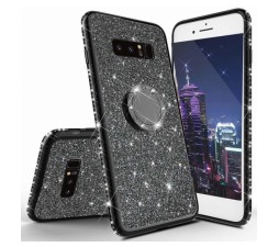Slika izdelka: Silikonski ovitek RING za Huawei P Smart 2019 črn z bleščicami