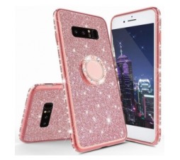 Slika 2 izdelka: Silikonski ovitek RING za Huawei P Smart 2019 roza z bleščicami