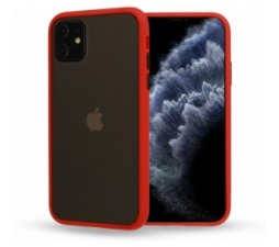 Slika 2 izdelka: Silikonski ovitek s trdim zadnjim delom za iPhone 12 mini  - rdeč