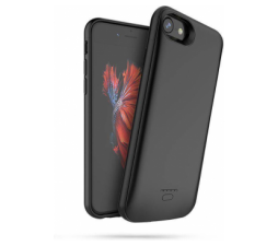 Slika 2 izdelka: Silikonski ovitek Tech Power za iPhone 6 / 6s / 7 / 8 / SE 2020 z baterijo 3200 mAh - črn