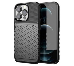 Slika 2 izdelka: Silikonski ovitek Tunder Armor za iPhone 13 Pro - črn