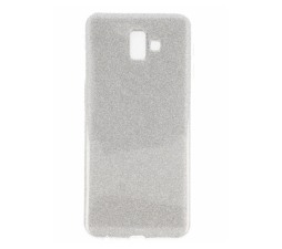 Slika izdelka: Silikonski ovitek z bleščicami Bling za Samsung Galaxy J6 Plus 2018 J610 s srebrnimi bleščicami