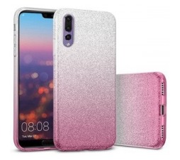 Slika izdelka: Silikonski ovitek z bleščicami Bling 2v1 za Huawei P Smart Z / Huawei Y9 Prime 2019 - srebrno pink