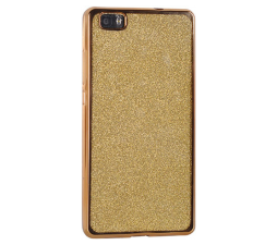 Slika izdelka: Silikonski ovitek z bleščicami Bling za Huawei P10 Lite z zlatim okvirjem in bleščicami