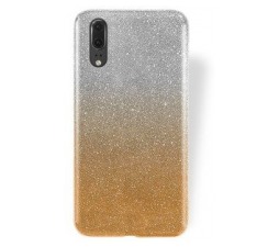 Slika izdelka: Silikonski ovitek z bleščicami Bling 2v1 za Huawei P20 Pro - srebrno zlat