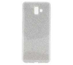 Slika 2 izdelka: Silikonski ovitek z bleščicami Bling za Samsung Galaxy J6 Plus 2018 J610 s srebrnimi bleščicami