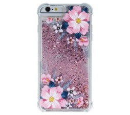 Slika 2 izdelka: Silikonski ovitek z bleščicami Bling za Samsung Galaxy A7 2018 A750 prozoren z roza bleščicami