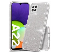 Slika 2 izdelka: Silikonski ovitek z bleščicami Bling za Samsung Galaxy A03s A037 - srebrn