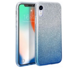 Slika 2 izdelka: Silikonski ovitek z bleščicami Bling za Huawei P Smart Z / Huawei Y9 Prime 2019 srebrn z modrimi bleščicami