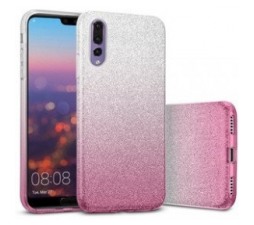 Slika 2 izdelka: Silikonski ovitek z bleščicami Bling 2v1 za Huawei P Smart Z / Huawei Y9 Prime 2019 - srebrno pink