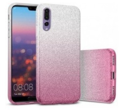 Slika 2 izdelka: Silikonski ovitek z bleščicami Bling 2v1 za Samsung Galaxy S20 G980 - srebrno pink