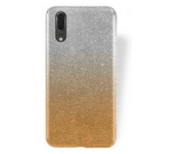 Slika 2 izdelka: Silikonski ovitek z bleščicami Bling 2v1 za Huawei P20 Pro - srebrno zlat