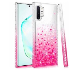 Slika izdelka: Silikonski ovitek z bleščicami in diamantki za Samsung Galaxy A21s A217 - pink
