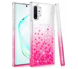 Slika 2 izdelka: Silikonski ovitek z bleščicami in diamantki za Samsung Galaxy A21s A217 - pink