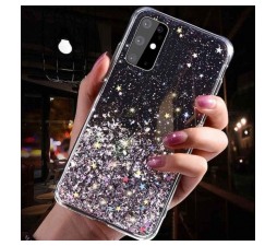 Slika izdelka: Silikonski ovitek z bleščicami SPARKLE za iPhone 12 / 12 Pro - črn