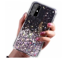Slika izdelka: Silikonski ovitek z bleščicami SPARKLE za iPhone 13 Pro - črn