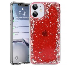 Slika izdelka: Silikonski ovitek z bleščicami SPARKLE za Samsung Galaxy A02s A025 - rdeč