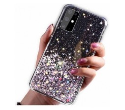 Slika 2 izdelka: Silikonski ovitek z bleščicami SPARKLE za iPhone 13 Pro - črn