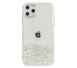 Slika 2 izdelka: Silikonski ovitek z bleščicami SPARKLE za iPhone 12 Mini - prozoren