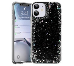 Slika 2 izdelka: Silikonski ovitek z bleščicami SPARKLE za Samsung Galaxy S21 Plus G996 - črn