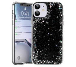 Slika 2 izdelka: Silikonski ovitek z bleščicami SPARKLE za Samsung Galaxy A02s A025 - črn