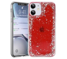Slika 2 izdelka: Silikonski ovitek z bleščicami SPARKLE za Samsung Galaxy A02s A025 - rdeč