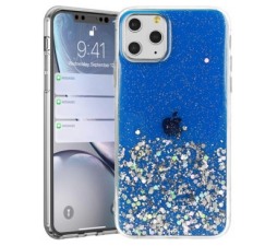 Slika 2 izdelka: Silikonski ovitek z bleščicami SPARKLE za Samsung Galaxy A02s A025 - temno moder