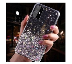 Slika 2 izdelka: Silikonski ovitek z bleščicami SPARKLE za iPhone 12 Pro Max - črn