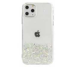 Slika 2 izdelka: Silikonski ovitek z bleščicami SPARKLE za iPhone 13 6.1 - prozoren