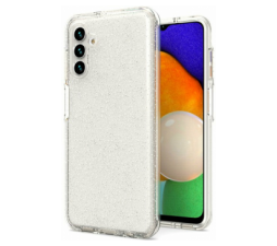 Slika 2 izdelka: Silikonski ovitek z bleščicami za Samsung Galaxy A13 LTE A135 - prozoren s srebrnimi bleščicami
