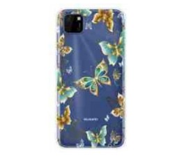 Slika 2 izdelka: Silikonski ovitek z metuljčki za Huawei Y5p prozoren