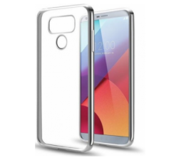 Slika 2 izdelka: Silikonski ovitek z okvirjem za LG G6 - svetlo siv