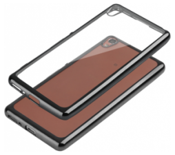 Slika 2 izdelka: Silikonski ovitek z okvirjem za Sony Xperia XA - temno siv