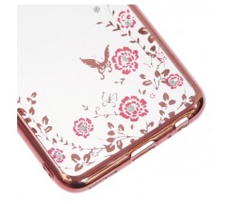 Slika izdelka: Silikonski ovitek z rožicami za Huawei Mate 10 Lite - pink