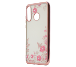 Slika izdelka: Silikonski ovitek z rožicami za Huawei P30 Lite - roza