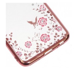 Slika 2 izdelka: Silikonski ovitek z rožicami za Huawei Mate 10 Lite - pink