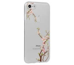 Slika 2 izdelka: Silikonski ovitek z rožicami za Huawei Mate 20 Lite - češnja