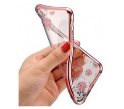Slika 2 izdelka: Silikonski ovitek z rožicami za Huawei P20 Lite - pink