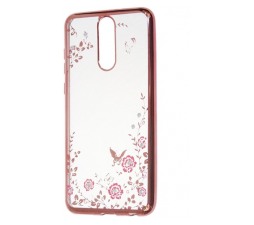 Slika izdelka: Silikonski ovitek z rožicami za Nokia 7.1 - pink