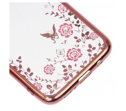 Slika izdelka: Silikonski ovitek z rožicami za Samsung Galaxy A8 / A5 2018 A530 - pink