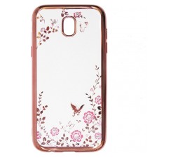 Slika izdelka: Silikonski ovitek z rožicami za Samsung Galaxy A6 Plus 2018 A605 - pink